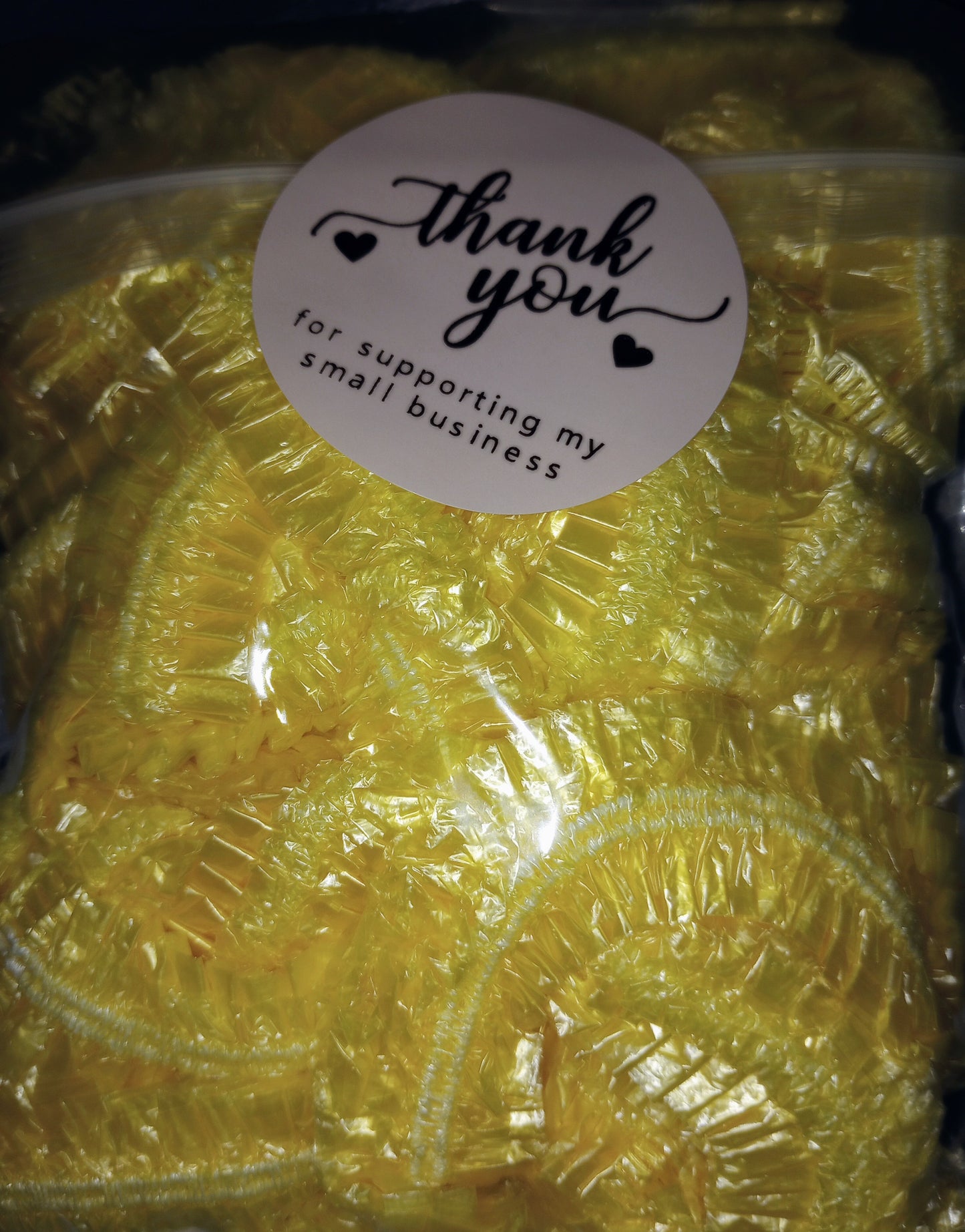 Shower Cap _ yellow 35 caps (medium)